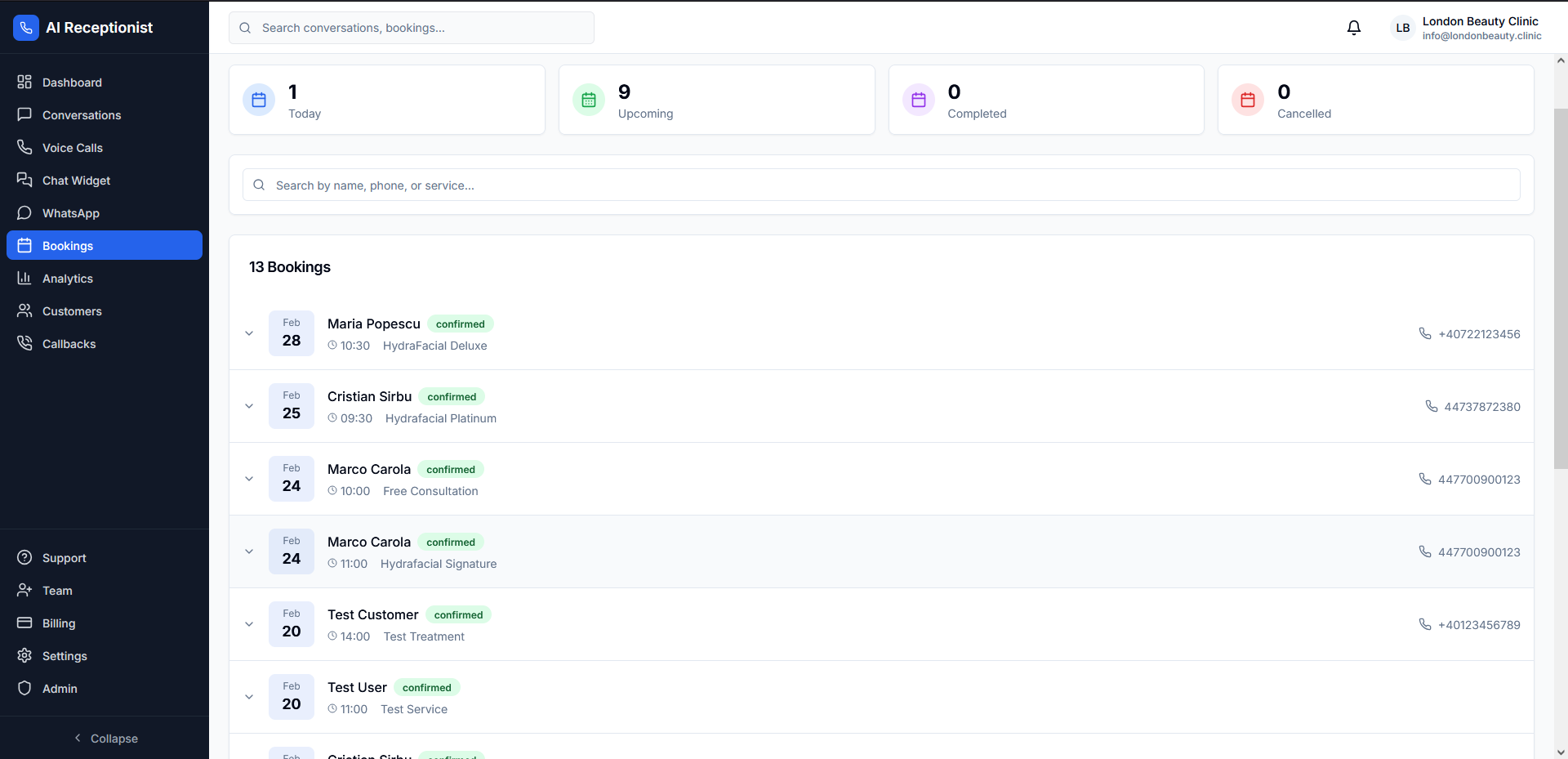 Upravljanje rezervacij